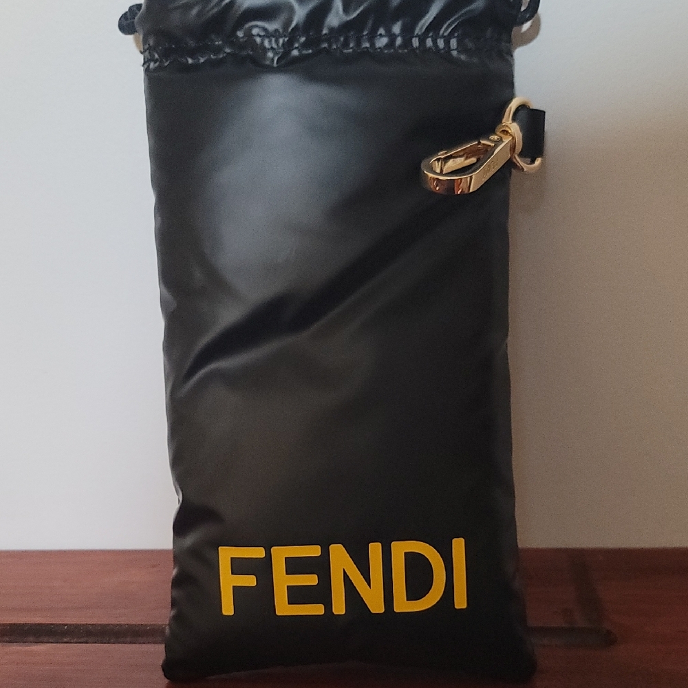 Fendi Black Pouch with Gold Hardware